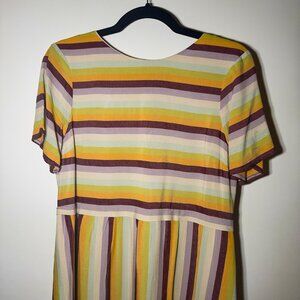 MADEWELL Striped Scoop-Back Dress - Size 4